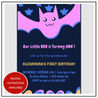 Ghost Flying bat Little boo Halloween 1st Birthday