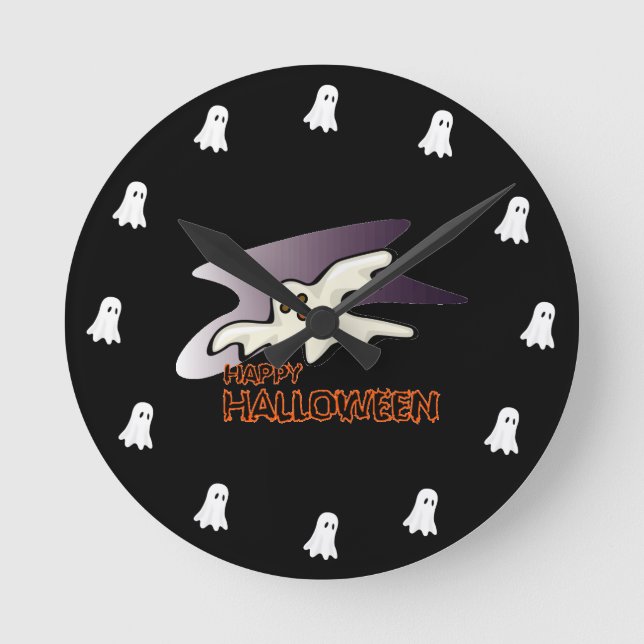 Ghost Flying High - Round Clock (Front)