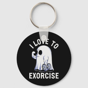 Ghost Funny Gym Workout Bodybuilding Humour Spooky Key Ring
