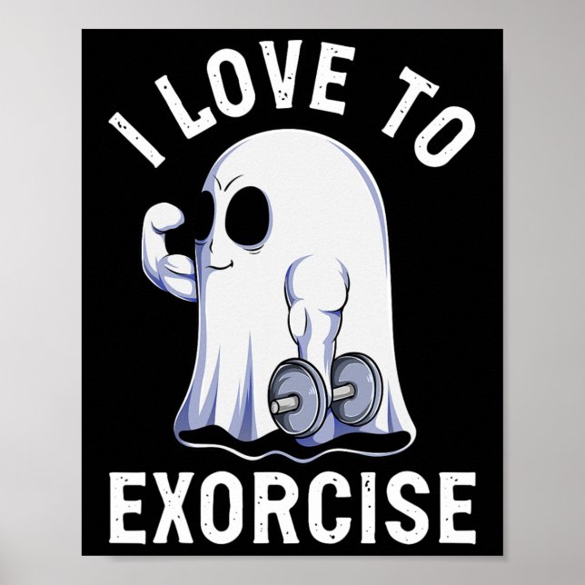 Ghost Funny Gym Workout Bodybuilding Humour Spooky Poster (Front)