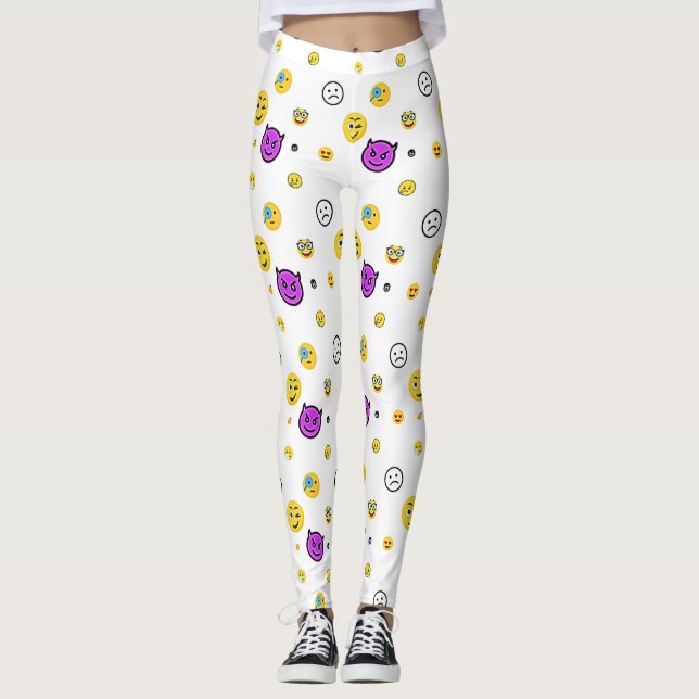 Ghost, funny, naughty, jolly expressions leggings (Front)