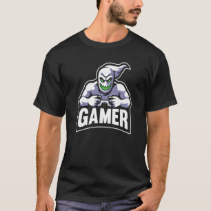 Ghost Gamer Lazy Halloween Costume Cool Video Game T-Shirt