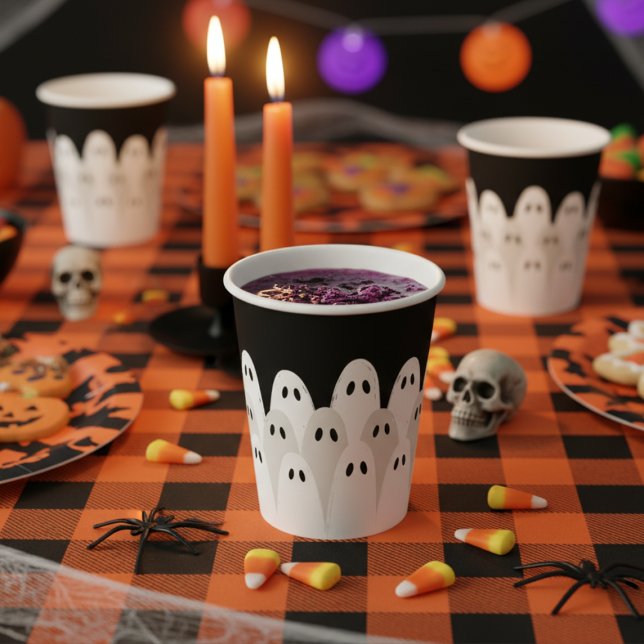 Ghost Gathering Halloween Paper Cups (Creator Uploaded)