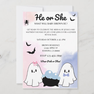 Ghost Gender Reveal Digtial Invitation