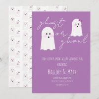 Ghost Ghoul Halloween Party Gender Reveal Purple