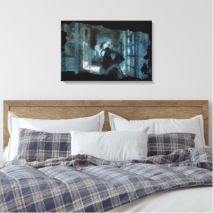 Ghost Girl in Blue – Haunting Surreal Art Canvas Print