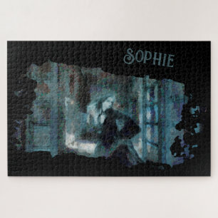 Ghost Girl in Blue – Haunting Surreal Art Jigsaw Puzzle