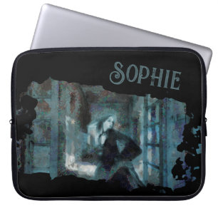 Ghost Girl in Blue – Haunting Surreal Art Laptop Sleeve