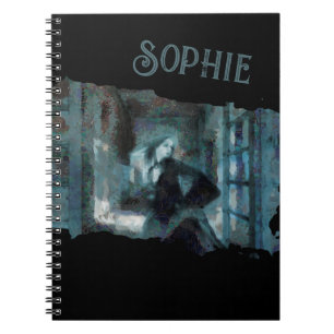Ghost Girl in Blue – Haunting Surreal Art Notebook