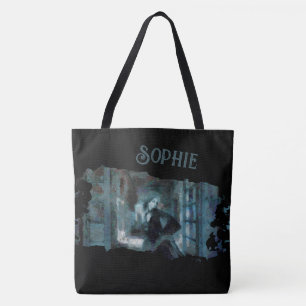 Ghost Girl in Blue – Haunting Surreal Art Tote Bag