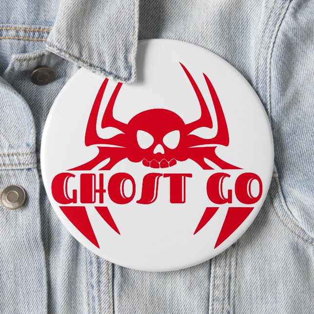 Ghost Go Spooky Season 6 Cm Round Badge (In Situ)