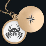 Ghost Go Spooky Season Gold Plated Necklace<br><div class="desc">Unique and spooky design perfect for all occasions,  from Halloween to everyday wear,  or as a way to display on your various products,  Ghost Go Spooky Season is the perfect design for you.</div>