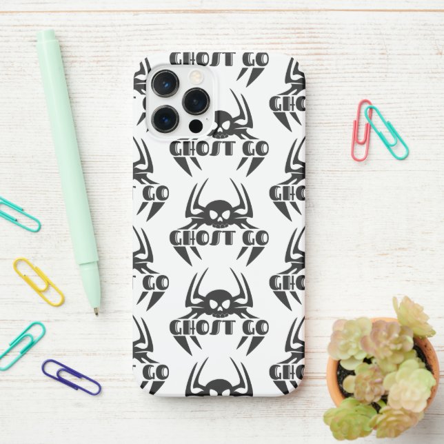 Ghost Go Spooky Season iPhone Case (On Desk)