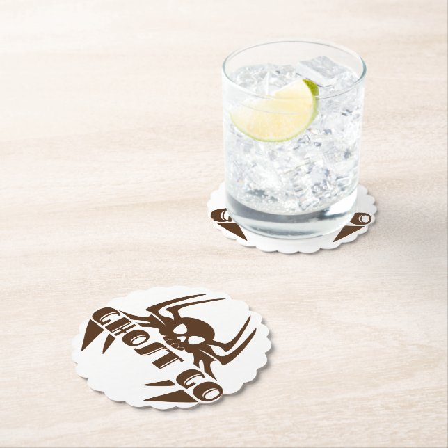 Ghost Go Spooky Season Paper Coaster (Insitu)