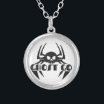 Ghost Go Spooky Season Silver Plated Necklace<br><div class="desc">Unique and spooky design perfect for all occasions,  from Halloween to everyday wear,  or as a way to display on your various products,  Ghost Go Spooky Season is the perfect design for you.</div>