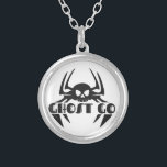 Ghost Go Spooky Season Silver Plated Necklace<br><div class="desc">Unique and spooky design perfect for all occasions,  from Halloween to everyday wear,  or as a way to display on your various products,  Ghost Go Spooky Season is the perfect design for you.</div>