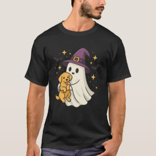 Ghost Golden Retriever Witch Halloween Dog Lover T-Shirt