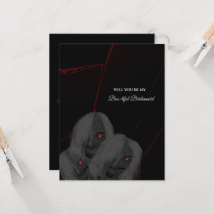 Ghost Gothic Bridesmaid or Groomsmen Proposal card