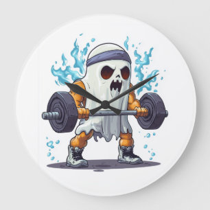 Ghost Gym Squad Large Clock