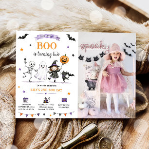 Ghost Halloween 2nd Birthday Spooktacular Photo Invitation