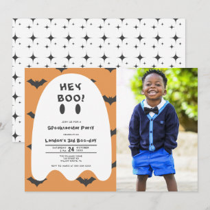 Ghost Halloween Any Year Photo Birthday Invitation