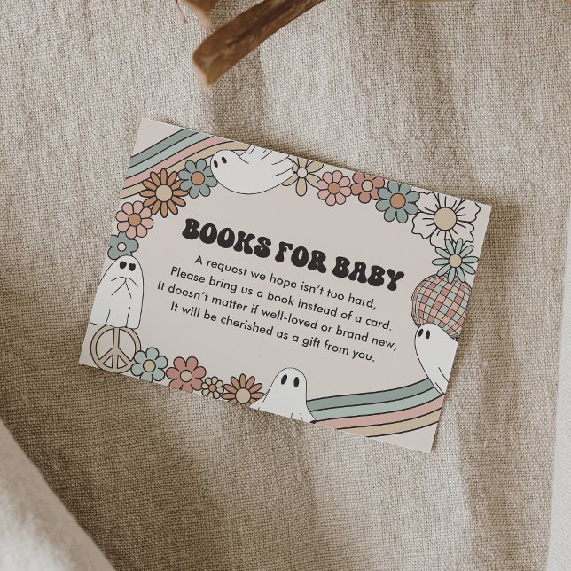 Ghost Halloween Baby Shower Books for Baby Enclosure Card (Creator Uploaded)