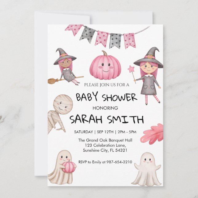 Ghost Halloween Baby Shower Invite Baby Shower (Front)
