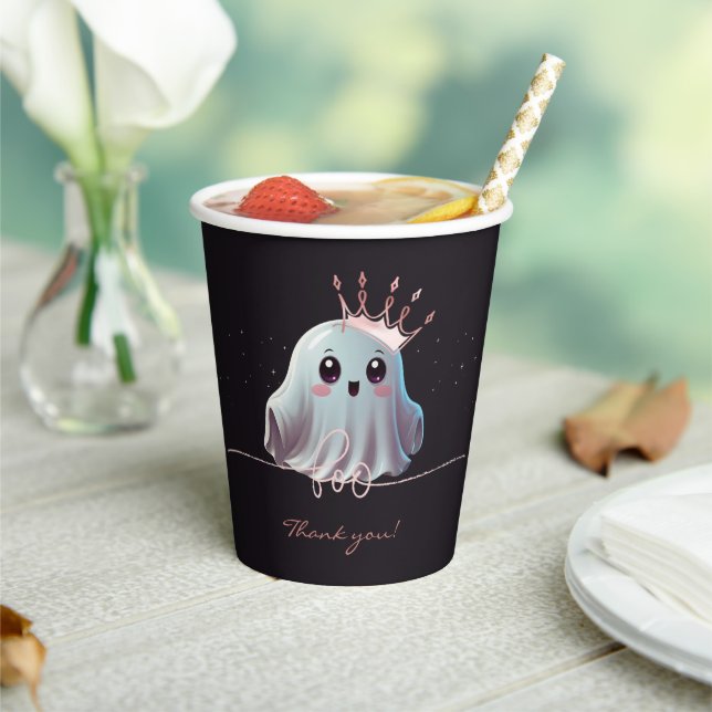 Ghost Halloween Baby Shower Little Boo Paper Cups (Insitu)