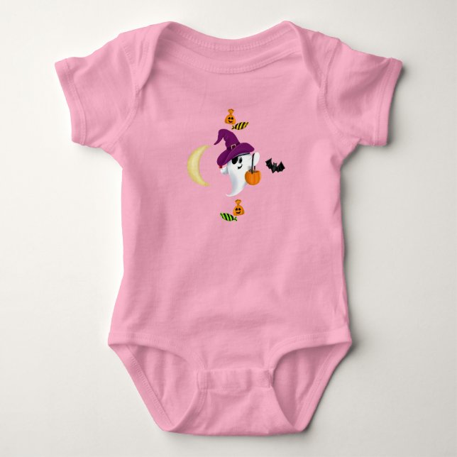 Ghost Halloween baby T-Shirt Bodysuit (Front)