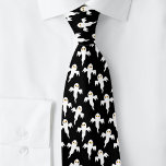 Ghost Halloween Black and White Tie<br><div class="desc">Lots of little spooky white ghosts on a black background.  Particularly fun for Halloween. Original art by Nic Squirrell.</div>