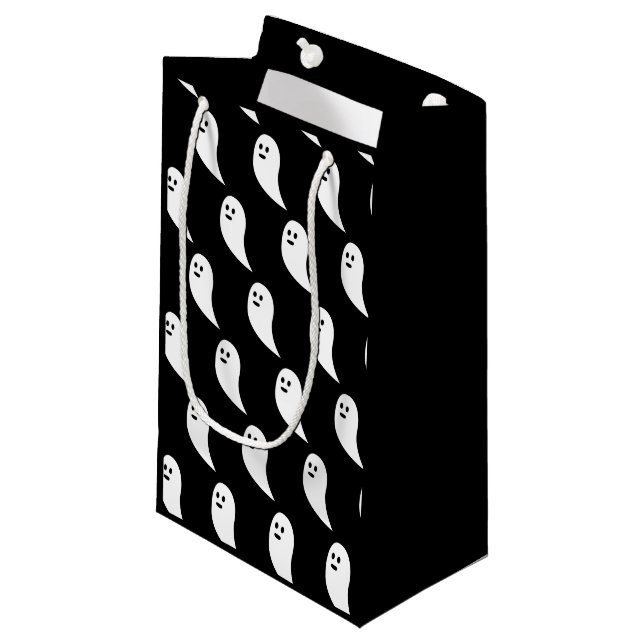 Ghost Halloween black white cute pattern Small Gift Bag (Front Angled)