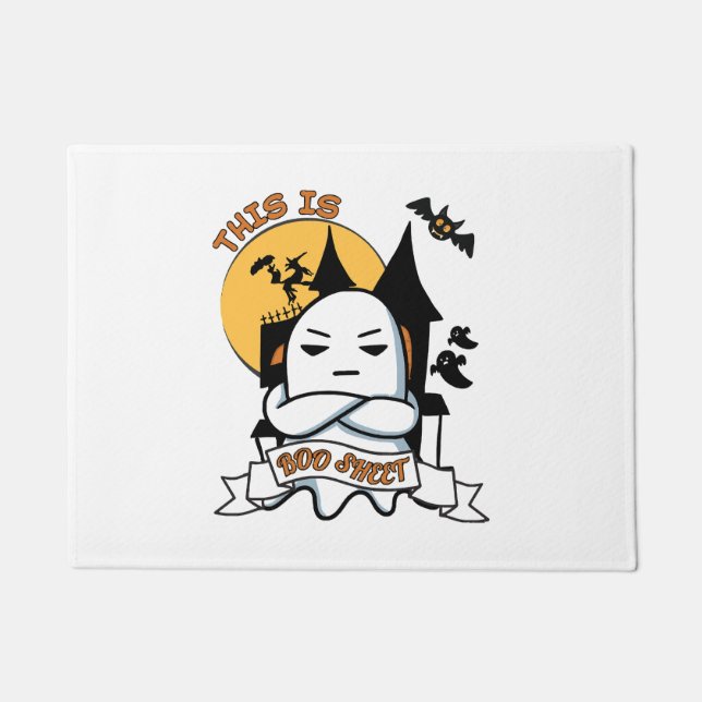Ghost Halloween Costume Funny Boo Doormat (Front)