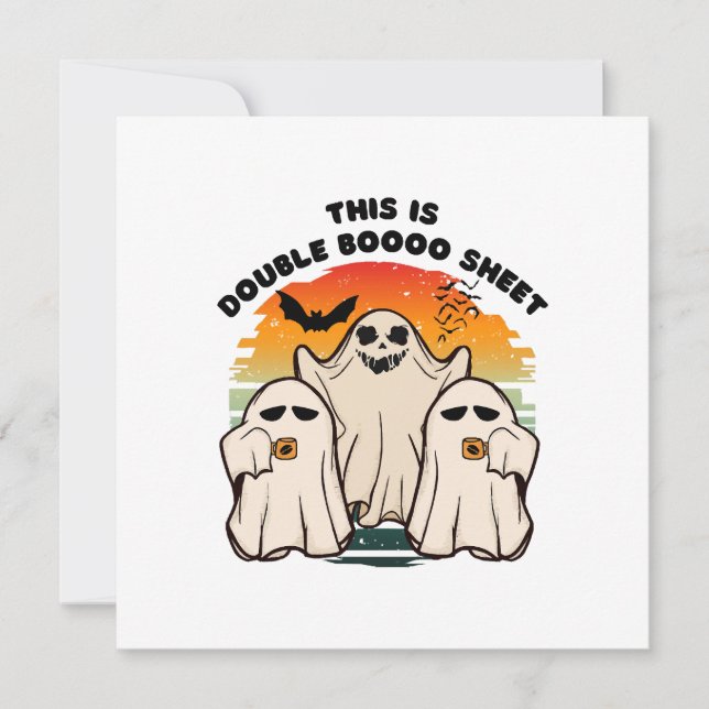 Ghost Halloween Costume Funny Boo Invitation (Front)
