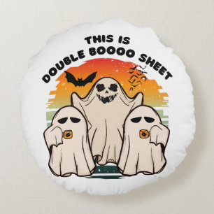 Ghost Halloween Costume Funny Boo Round Cushion