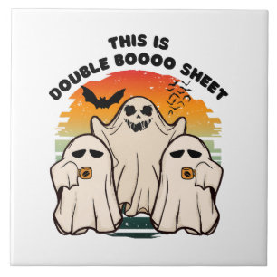 Ghost Halloween Costume Funny Boo Tile