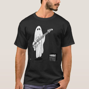 Ghost Halloween Funny Playing Guitar Lover Autumn T-Shirt