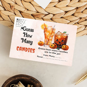 Ghost Halloween Guess How Many Candies Game Enclosure Card
