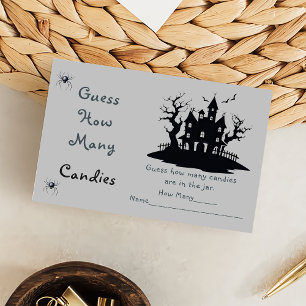 Ghost Halloween Guess How Many Candies Game Enclosure Card