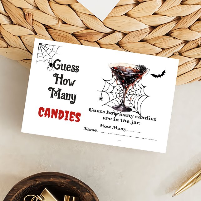 Ghost Halloween Guess How Many Candies Game Enclosure Card (Creator Uploaded)