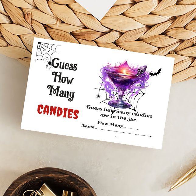 Ghost Halloween Guess How Many Candies Game Enclosure Card (Creator Uploaded)