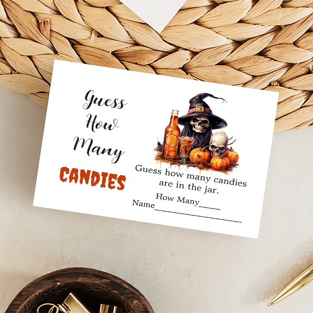 Ghost Halloween Guess How Many Candies Game Enclosure Card (Creator Uploaded)