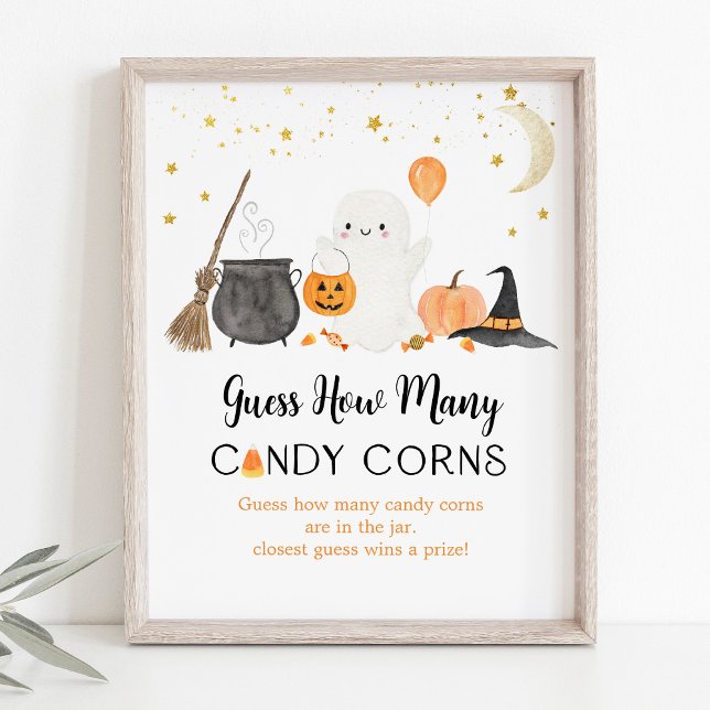Ghost Halloween Guess How Many Candy Corns Game Poster (Creator Uploaded)