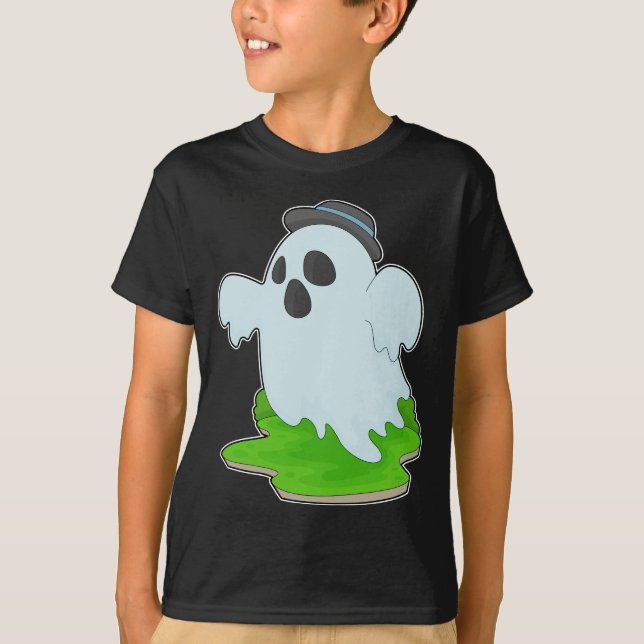 Ghost Halloween Hat T-Shirt (Front)