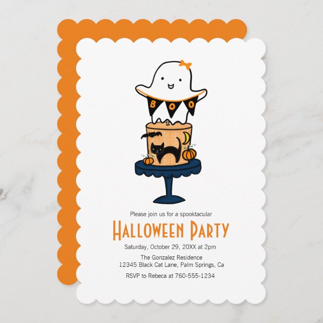 Ghost Halloween Invitations (Front/Back)