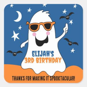 Ghost Halloween Kids Birthday Cute Square Sticker