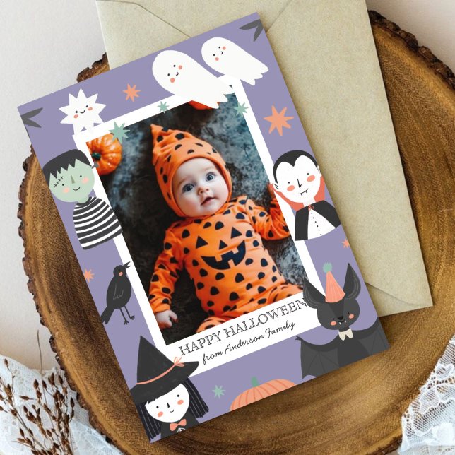 Ghost Halloween My first Boo baby  Holiday Card (Creator Uploaded)