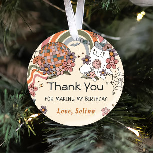 Ghost Halloween Retro Groovy Birthday  Classic Round Sticker