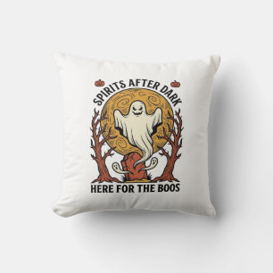 Ghost Halloween Shirt Vintage Engraving Spooky Par Cushion