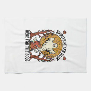 Ghost Halloween Shirt Vintage Engraving Spooky Par Tea Towel