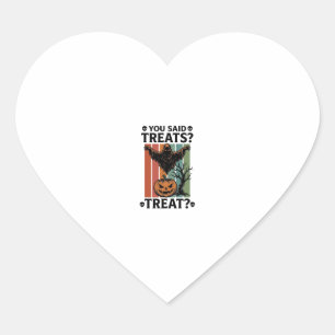 Ghost Halloween Shirt with Spooky Treat Pun and Pu Heart Sticker